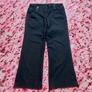 Sandro wide leg light denim size 10 Petite or Cropped